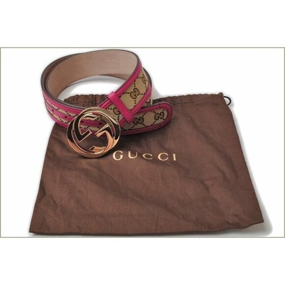 Gucci Belt GG Brown Beige Pink Fwcgg 8961 main image 5